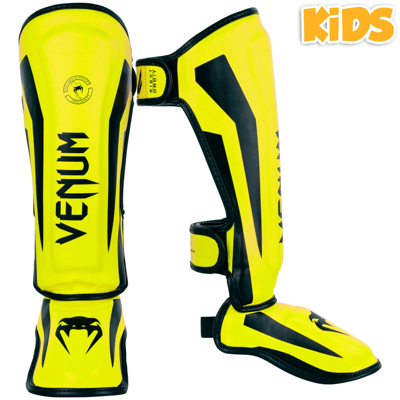 Espinillera para niños Venum Elite - Exclusividad - Amarillo Fluo