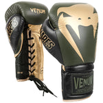 Guantes de boxeo profesional Venum Giant 2.0 Edición Linares - Con cordones - Caqui/Negro/Oro