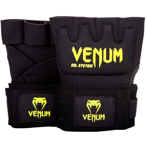 Guante venda Venum Kontact Gel - Negro/Amarillo Fluo Foto 1