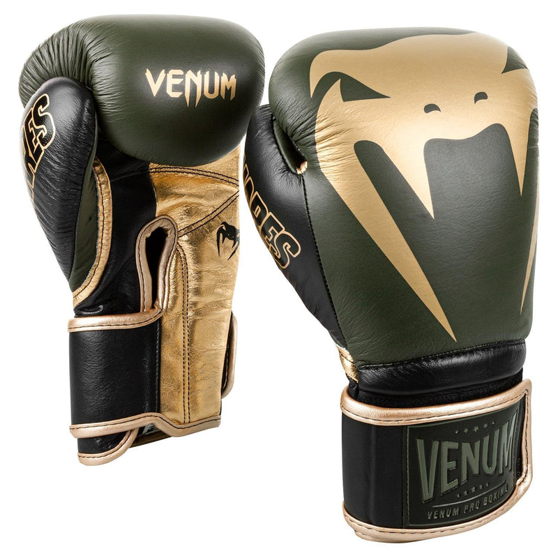 Guantes de boxeo profesional Venum Giant 2.0 Edici??n Linares - Con velcro - Kaki/Negro/Oro Foto 1