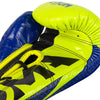 Guantes de boxeo profesional Venum Hammer Edici??n Loma - Con cordones - Azul/Amarillo Foto 4