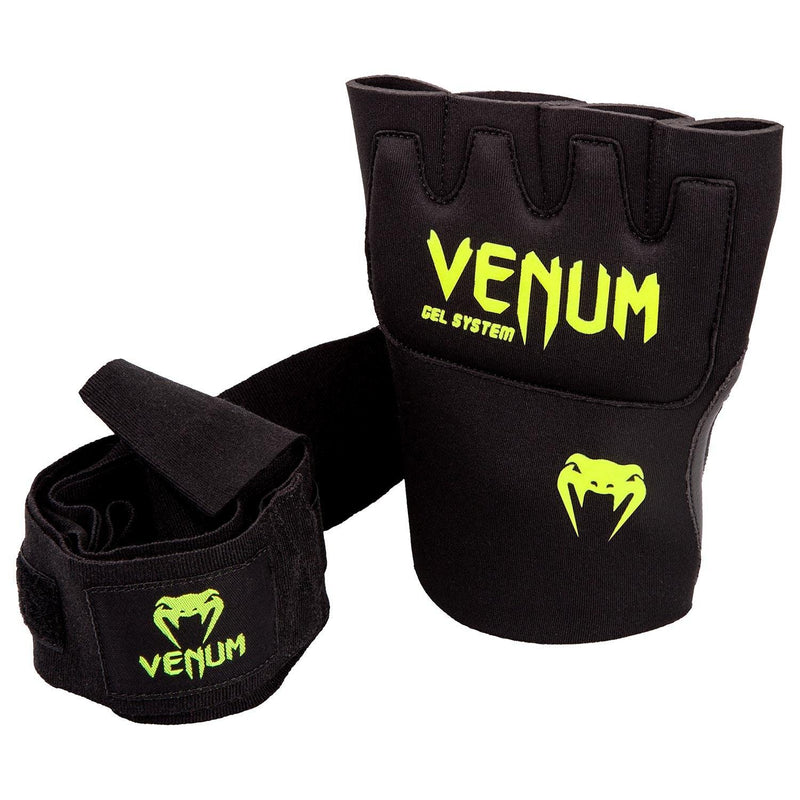 Guante venda Venum Kontact Gel - Negro/Amarillo Fluo Foto 4