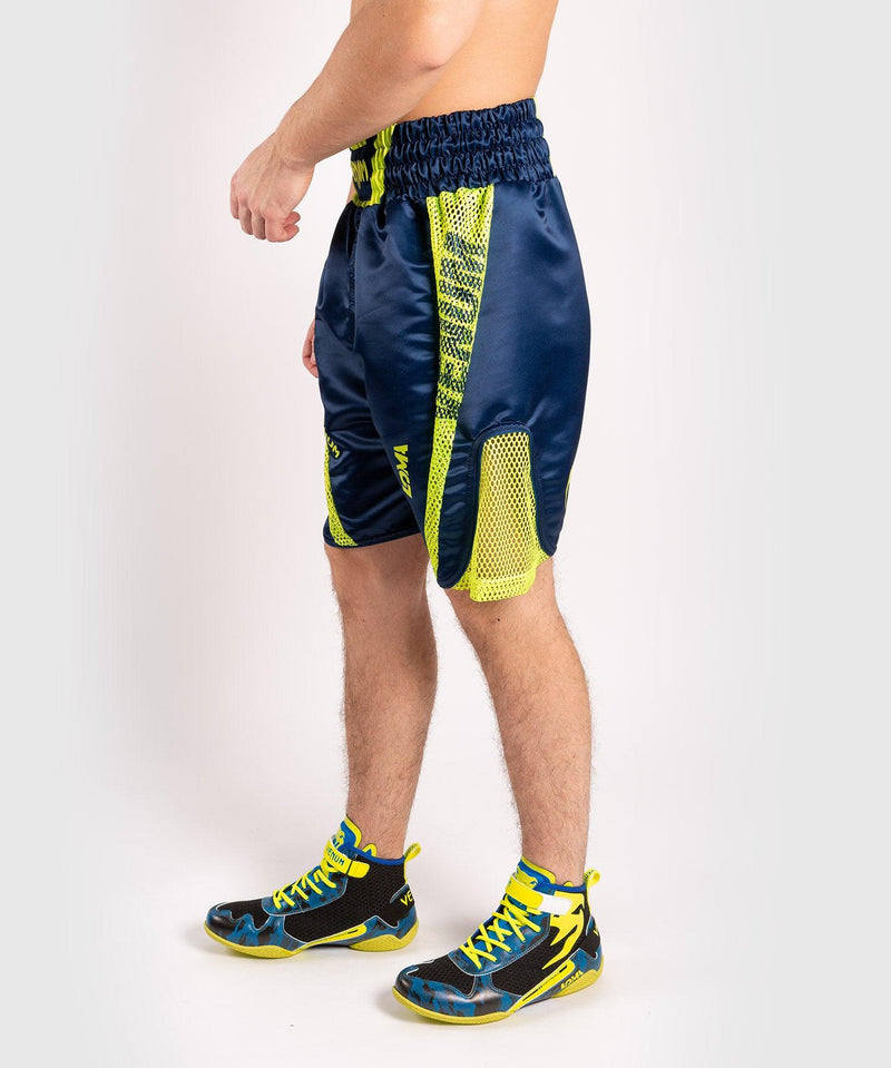 Shorts de boxeo Venum Origins - Azul/Amarillo Foto 5