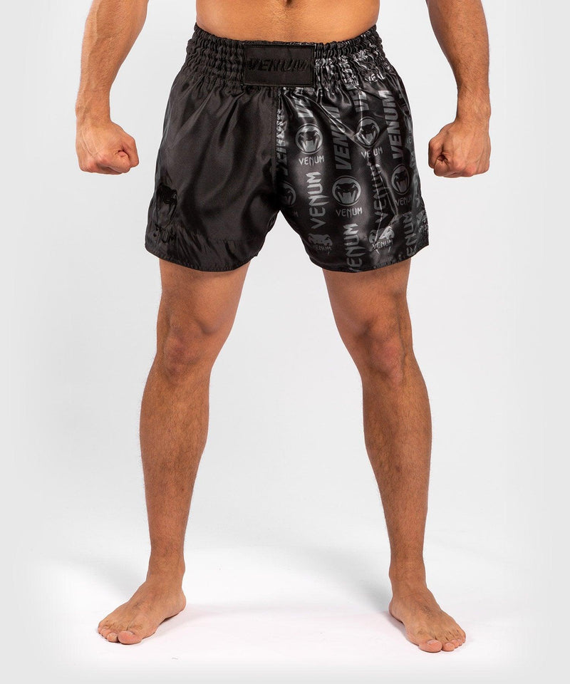 Pantalones cortos Venum Logos Muay Thai - Negro/Negro Foto 1
