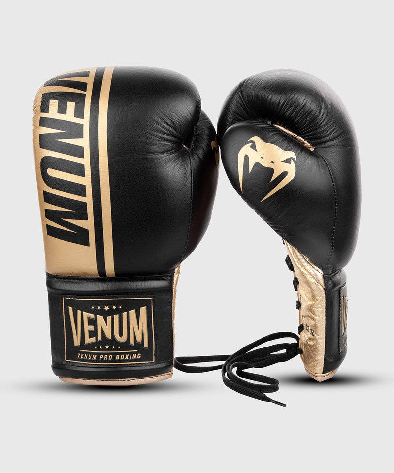 Guantes de Boxeo profesional Venum Shield â€? cordones - Negro/Oro Foto 2