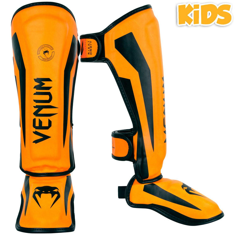 Espinillera para niños Venum Elite - Exclusividad - Naranja Fluo