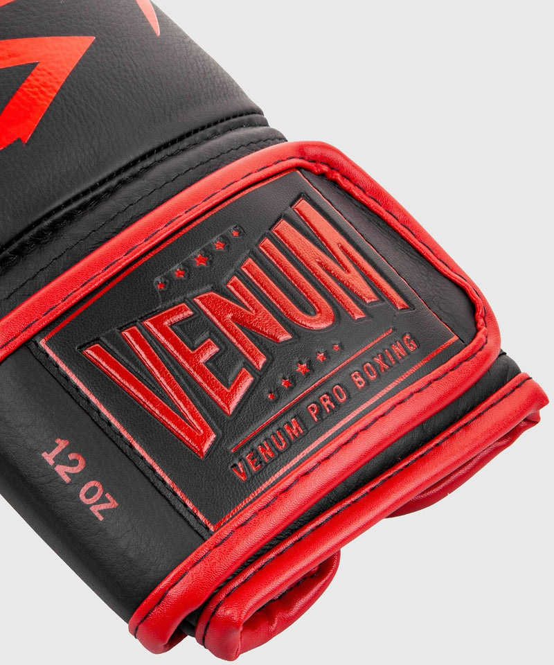 Guantes de Boxeo profesional Venum Hammer â€? Velcro - Negro/Rojo Foto 5