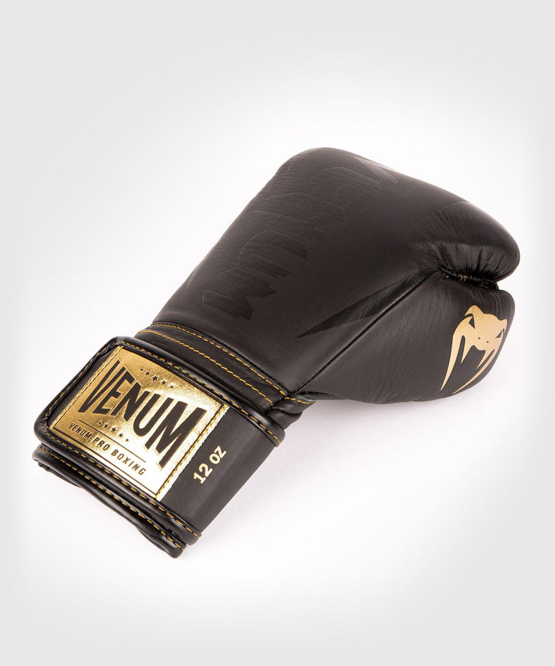 Guantes de Boxeo profesional Venum Hammer â€? Velcro - Negro/Negro-Oro Foto 6