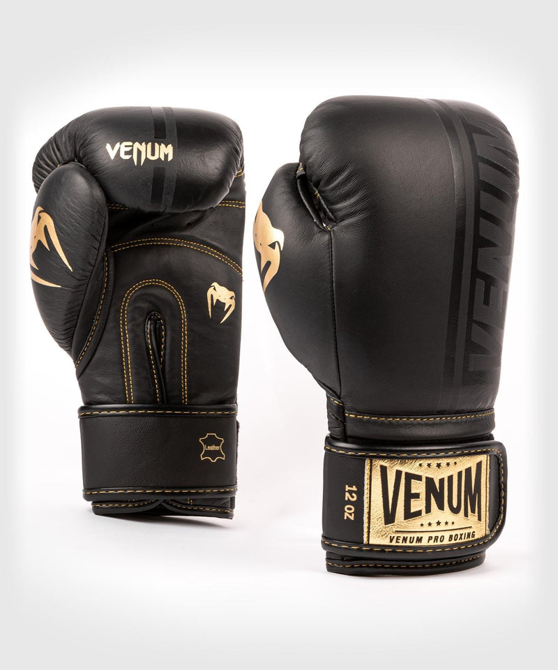 Guantes de Boxeo profesional Venum Shield â€? Velcro - Negro/Negro-Oro Foto 6