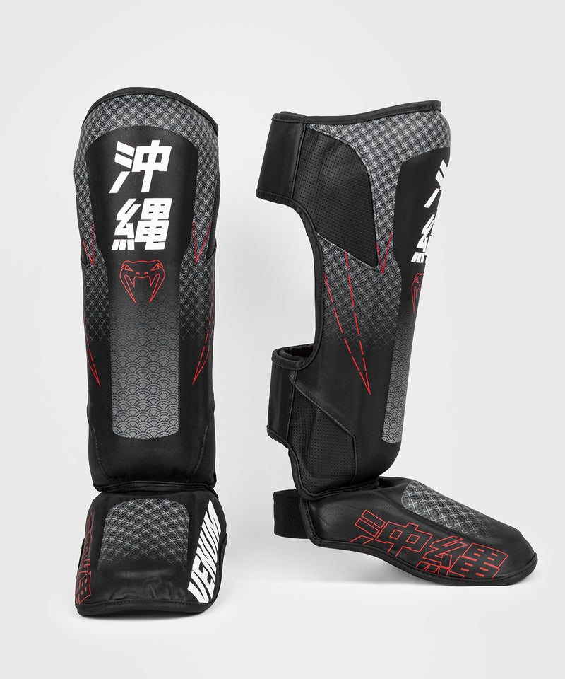 Espinilleras Venum Okinawa 3.0 - Negro/Rojo