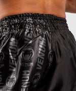Pantalones cortos Venum Logos Muay Thai - Negro/Negro Foto 7