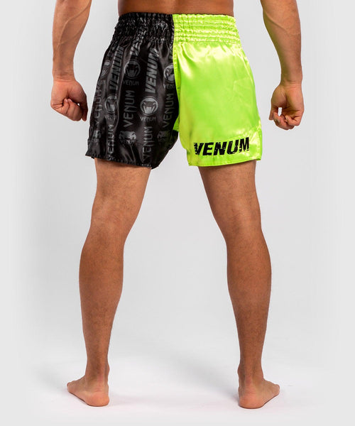 Pantalones cortos Venum Logos Muay Thai - Negro/Amarillo Foto 2