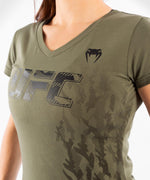 Camiseta De Algod??n Manga Corta Para Mujer UFC Venum Authentic Fight Week - Caqui Foto 4