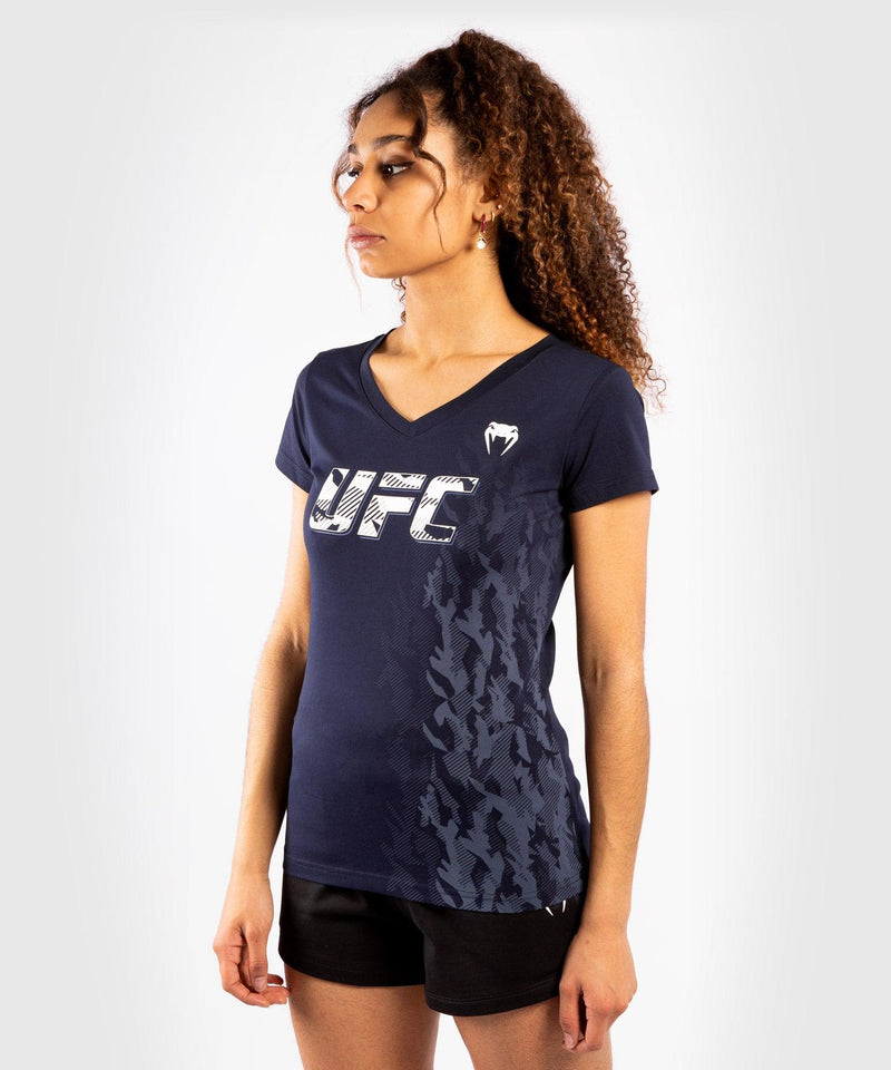 Camiseta De Algod??n Manga Corta Para Mujer UFC Venum Authentic Fight Week - Azul Marino Foto 5