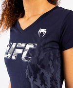 Camiseta De Algod??n Manga Corta Para Mujer UFC Venum Authentic Fight Week - Azul Marino Foto 4