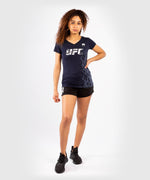 Camiseta De Algod??n Manga Corta Para Mujer UFC Venum Authentic Fight Week - Azul Marino Foto 3