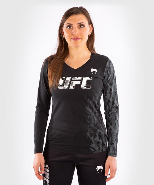 Camiseta De Algod??n Manga Larga Para Mujer UFC Venum Authentic Fight Week - Negro Foto 1