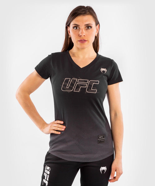 Camiseta De Algod??n Manga Corta Para Mujer UFC Venum Authentic Fight Week - Negro Foto 1