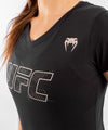 Camiseta De Algod??n Manga Corta Para Mujer UFC Venum Authentic Fight Week - Negro Foto 4