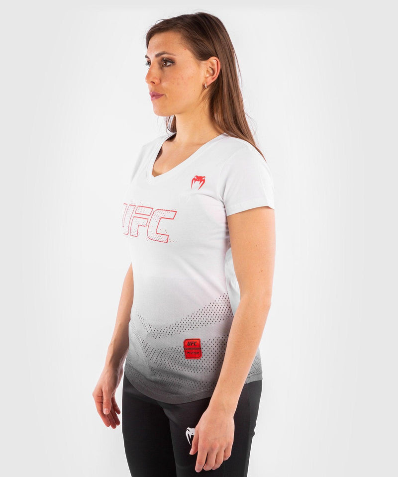 Camiseta De Algod??n Manga Corta Para Mujer UFC Venum Authentic Fight Week - Blanco Foto 3