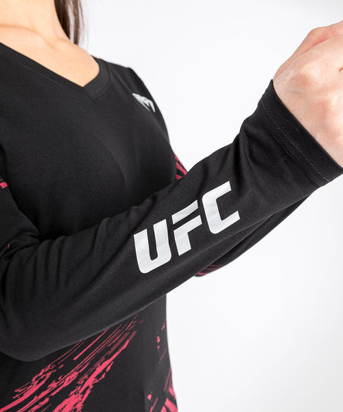 UFC Venum Authentic Fight Week 2.0 T-Shirt - For Women - Long Sleeves - Black/Red