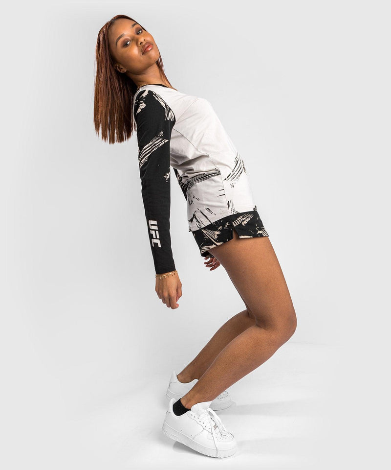 UFC Venum Authentic Fight Week 2.0 T-Shirt - For Women - Long Sleeves - Sand/Black