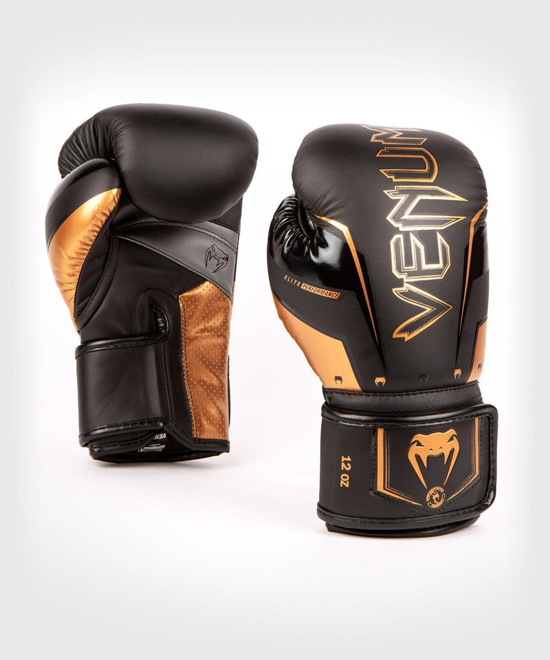 Guantes de boxeo Venum Elite Evo - Negro/Bronce Foto 1