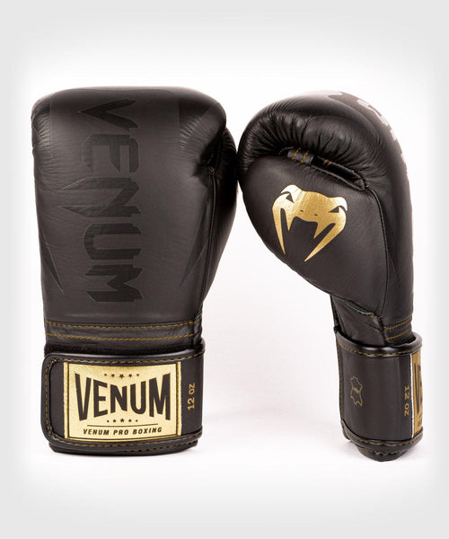 Guantes de Boxeo profesional Venum Hammer â€? Velcro - Negro/Negro-Oro Foto 1