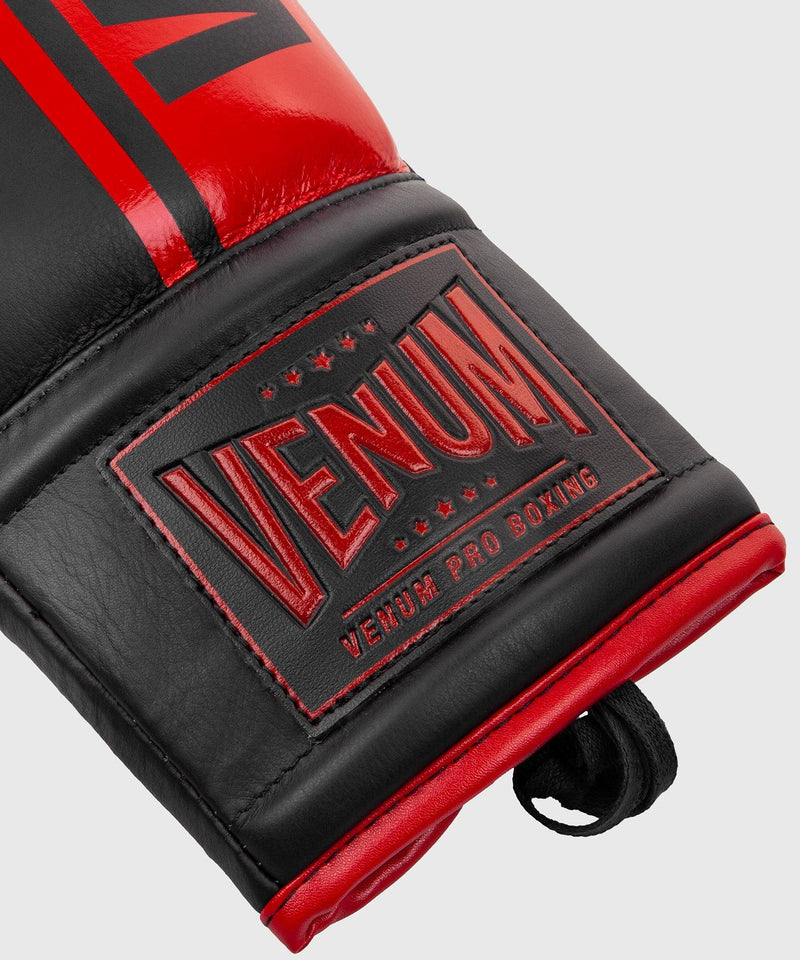 Guantes de Boxeo profesional Venum Shield â€? cordones - Negro/Rojo Foto 4