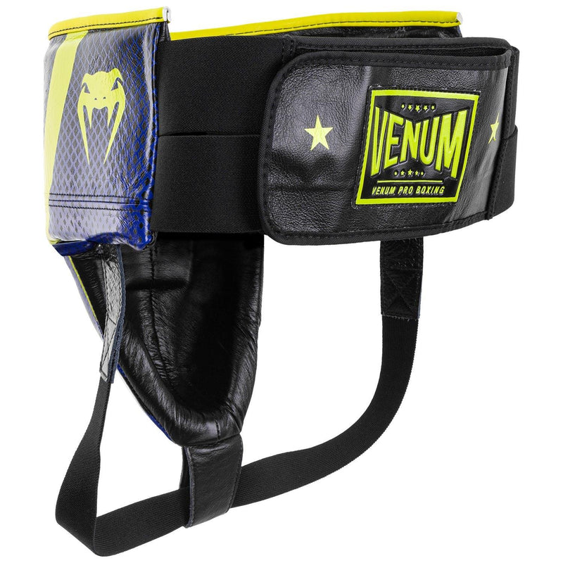 Protector inguinal de boxeo profesional Venum Edici??n Loma - Velcro - Azul/amarillo Foto 3